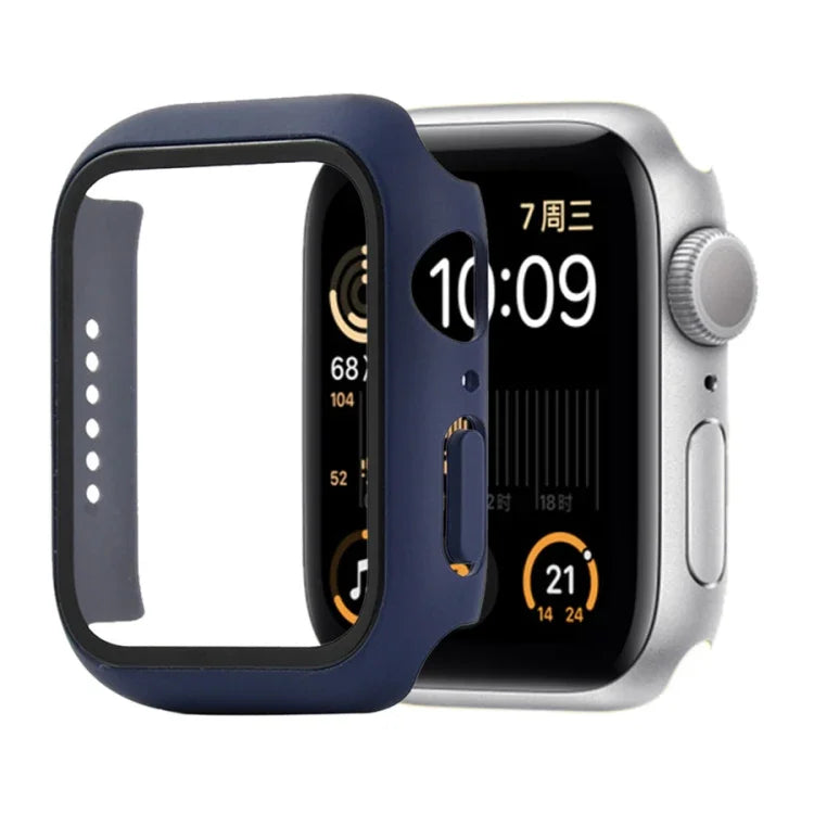 غطاء حماية صلب مقاوم للصدمات مع زجاج مقسى مع علبة تعبئة لسلسلة Apple Watch مقاس 44مم (برتقالي)، لسلسلة Apple Watch 6 / 5 / 4 / Watch SE مقاس 40مم، لسلسلة Apple Watch 3 و 2 و 1 مقاس 38مم