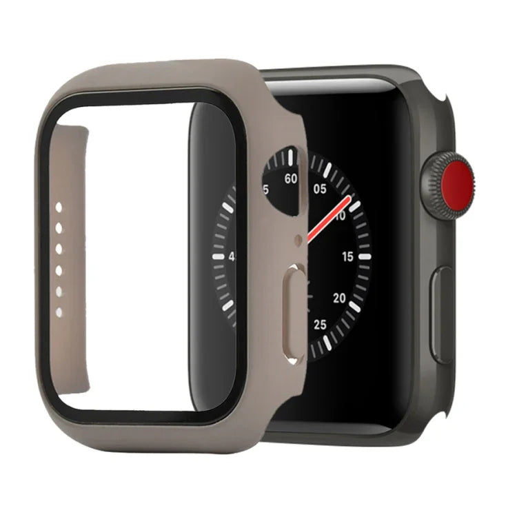 غطاء حماية صلب مقاوم للصدمات مع زجاج مقسى مع علبة تعبئة لسلسلة Apple Watch مقاس 44مم (برتقالي)، لسلسلة Apple Watch 6 / 5 / 4 / Watch SE مقاس 40مم، لسلسلة Apple Watch 3 و 2 و 1 مقاس 38مم