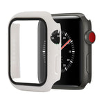غطاء حماية صلب مقاوم للصدمات مع زجاج مقسى مع علبة تعبئة لسلسلة Apple Watch مقاس 44مم (برتقالي)، لسلسلة Apple Watch 6 / 5 / 4 / Watch SE مقاس 40مم، لسلسلة Apple Watch 3 و 2 و 1 مقاس 38مم