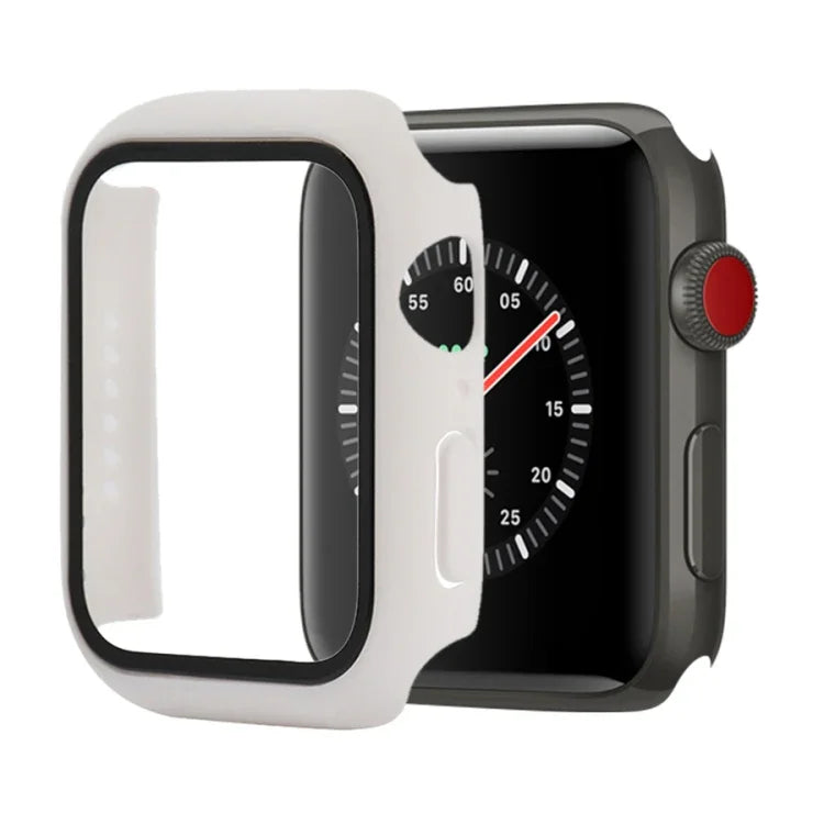غطاء حماية صلب مقاوم للصدمات مع زجاج مقسى مع علبة تعبئة لسلسلة Apple Watch مقاس 44مم (برتقالي)، لسلسلة Apple Watch 6 / 5 / 4 / Watch SE مقاس 40مم، لسلسلة Apple Watch 3 و 2 و 1 مقاس 38مم