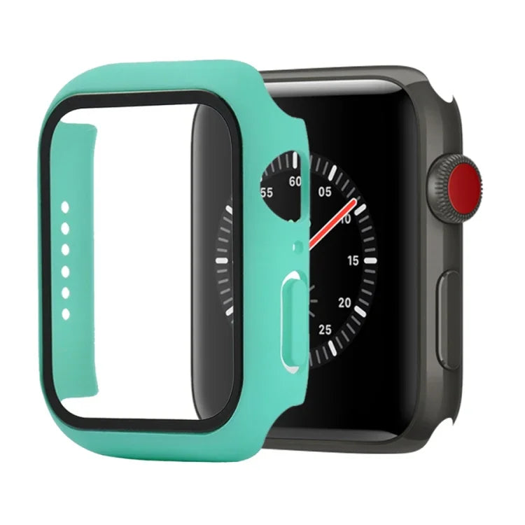 غطاء حماية صلب مقاوم للصدمات مع زجاج مقسى مع علبة تعبئة لسلسلة Apple Watch مقاس 44مم (برتقالي)، لسلسلة Apple Watch 6 / 5 / 4 / Watch SE مقاس 40مم، لسلسلة Apple Watch 3 و 2 و 1 مقاس 38مم