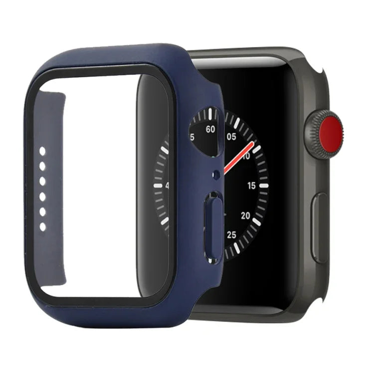 غطاء حماية صلب مقاوم للصدمات مع زجاج مقسى مع علبة تعبئة لسلسلة Apple Watch مقاس 44مم (برتقالي)، لسلسلة Apple Watch 6 / 5 / 4 / Watch SE مقاس 40مم، لسلسلة Apple Watch 3 و 2 و 1 مقاس 38مم
