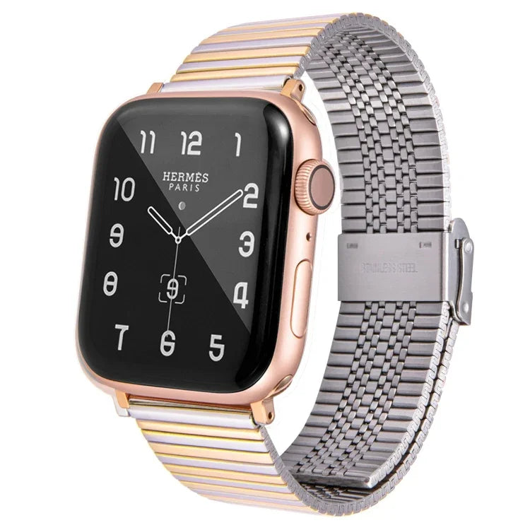 سوار ساعة بديل من الفولاذ متعدد الباهت لسلسلة Apple Watch، 7 مقاس 45مم / 6 و SE و 5 و 4 مقاس 44مم / 3 و 2 و 1 مقاس 42مم، 7 مقاس 41مم / 6 و SE و 5 و 4 مقاس 40مم / 3 و 2 و 1 مقاس 38مم