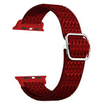سوار ساعة بديل مطاطي قابل للتعديل بنقشة ماسية لسلسلة Apple Watch، 7 مقاس 41مم / 6 و SE و 5 و 4 مقاس 40مم / 3 و 2 و 1 مقاس 38مم، 7 مقاس 45مم / 6 و SE و 5 و 4 مقاس 44مم / 3 و 2 و 1 مقاس 42مم