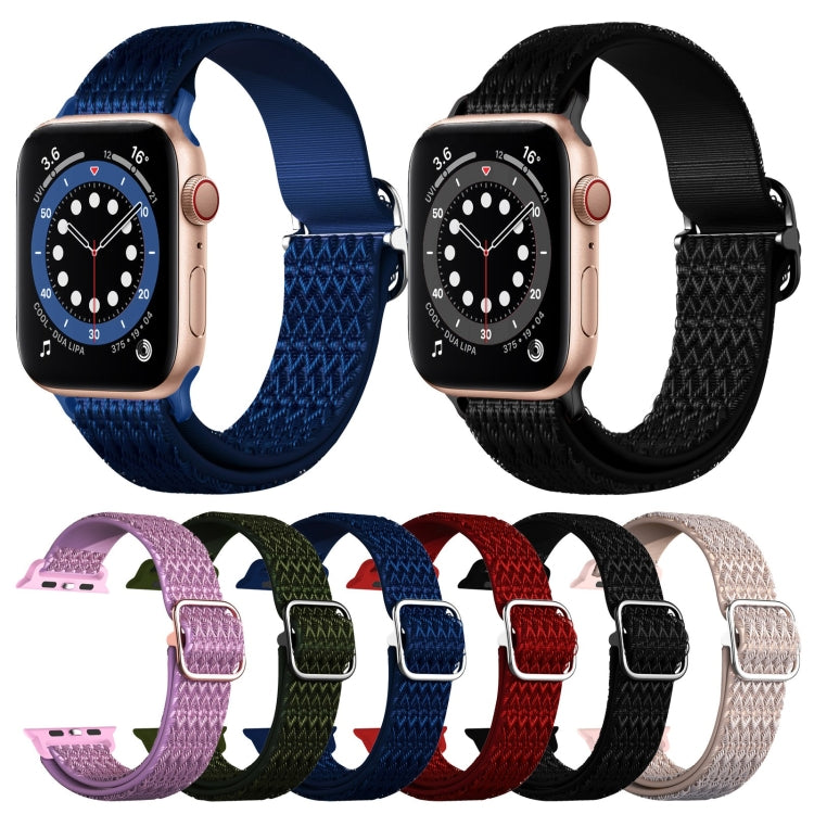 سوار ساعة بديل مطاطي قابل للتعديل بنقشة ماسية لسلسلة Apple Watch، 7 مقاس 41مم / 6 و SE و 5 و 4 مقاس 40مم / 3 و 2 و 1 مقاس 38مم، 7 مقاس 45مم / 6 و SE و 5 و 4 مقاس 44مم / 3 و 2 و 1 مقاس 42مم