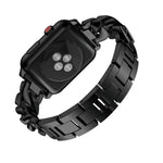 سوار ساعة من الدنيم بصف واحد مع سبائك ماسية، لسلسلة Apple Watch 8 و 7 بقياس 41مم / SE 2 و 6 و SE و 5 و 4 بقياس 40مم / 3 و 2 و 1 بقياس 38مم، لسلسلة Apple Watch 8 و 7 بقياس 45مم / SE 2 و 6 و SE و 5 و 4 بقياس 44مم / 3 و 2 و 1 بقياس 42مم