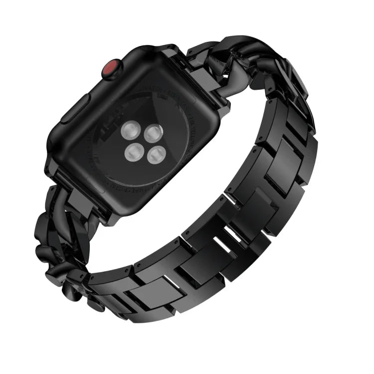 سوار ساعة من الدنيم بصف واحد مع سبائك ماسية، لسلسلة Apple Watch 8 و 7 بقياس 41مم / SE 2 و 6 و SE و 5 و 4 بقياس 40مم / 3 و 2 و 1 بقياس 38مم، لسلسلة Apple Watch 8 و 7 بقياس 45مم / SE 2 و 6 و SE و 5 و 4 بقياس 44مم / 3 و 2 و 1 بقياس 42مم