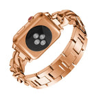 سوار ساعة من الدنيم بصف واحد مع سبائك ماسية، لسلسلة Apple Watch 8 و 7 بقياس 41مم / SE 2 و 6 و SE و 5 و 4 بقياس 40مم / 3 و 2 و 1 بقياس 38مم، لسلسلة Apple Watch 8 و 7 بقياس 45مم / SE 2 و 6 و SE و 5 و 4 بقياس 44مم / 3 و 2 و 1 بقياس 42مم