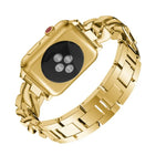 سوار ساعة من الدنيم بصف واحد مع سبائك ماسية، لسلسلة Apple Watch 8 و 7 بقياس 41مم / SE 2 و 6 و SE و 5 و 4 بقياس 40مم / 3 و 2 و 1 بقياس 38مم، لسلسلة Apple Watch 8 و 7 بقياس 45مم / SE 2 و 6 و SE و 5 و 4 بقياس 44مم / 3 و 2 و 1 بقياس 42مم