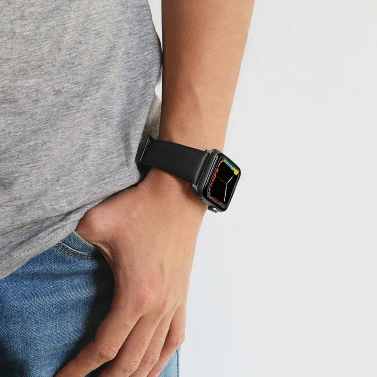 Oil Wax Genuine Leather Strap Watchband, For Apple Watch Series 8&7 41mm / SE 2&6&SE&5&4 40mm / 3&2&1 38mm, For Apple Watch Series 7 41mm / 6 & SE & 5 & 4 40mm / 3 & 2 & 1 38mm                                                                            ...