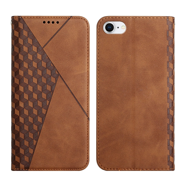Diamond Pattern Splicing Skin Feel Magnetic Horizontal Flip Leather Case with Card Slots & Holder & Wallet, For iPhone SE 2022 / SE 2020 / 7 / 8 / 6, For iPhone 7 Plus / 8 Plus