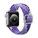 سوار ساعة بديل قابل للتعديل من النايلون المضفر مع إبزيم ماسي لسلسلة Apple Watch، 7 و 6 و SE و 5 و 4 مقاس 40مم / 3 و 2 و 1 مقاس 38مم، 7 و 6 و SE و 5 و 4 مقاس 44مم / 3 و 2 و 1 مقاس 42مم