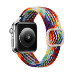 سوار ساعة بديل قابل للتعديل من النايلون المضفر مع إبزيم ماسي لسلسلة Apple Watch، 7 و 6 و SE و 5 و 4 مقاس 40مم / 3 و 2 و 1 مقاس 38مم، 7 و 6 و SE و 5 و 4 مقاس 44مم / 3 و 2 و 1 مقاس 42مم