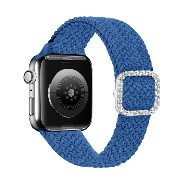 سوار ساعة بديل قابل للتعديل من النايلون المضفر مع إبزيم ماسي لسلسلة Apple Watch، 7 و 6 و SE و 5 و 4 مقاس 40مم / 3 و 2 و 1 مقاس 38مم، 7 و 6 و SE و 5 و 4 مقاس 44مم / 3 و 2 و 1 مقاس 42مم