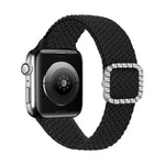 سوار ساعة بديل قابل للتعديل من النايلون المضفر مع إبزيم ماسي لسلسلة Apple Watch، 7 و 6 و SE و 5 و 4 مقاس 40مم / 3 و 2 و 1 مقاس 38مم، 7 و 6 و SE و 5 و 4 مقاس 44مم / 3 و 2 و 1 مقاس 42مم