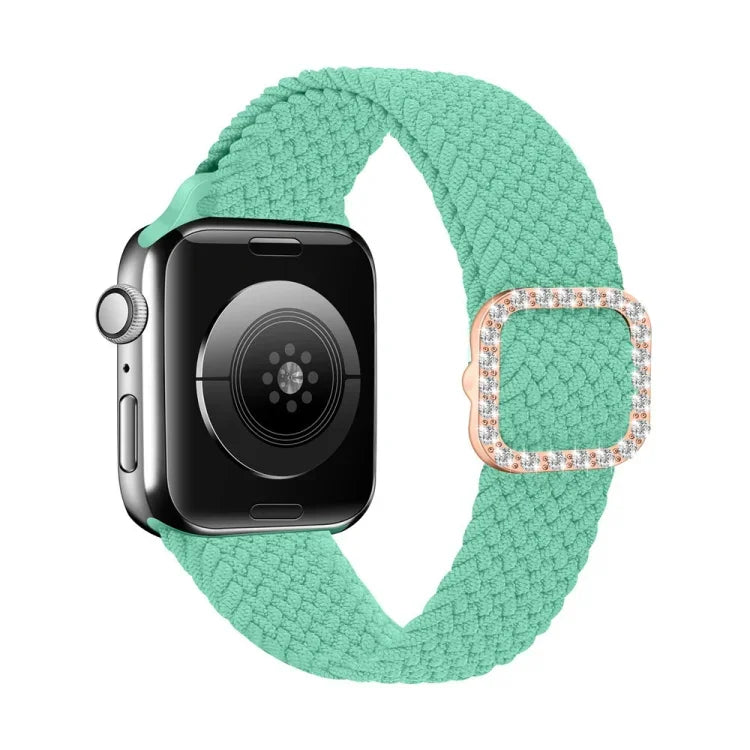 سوار ساعة بديل قابل للتعديل من النايلون المضفر مع إبزيم ماسي لسلسلة Apple Watch، 7 و 6 و SE و 5 و 4 مقاس 40مم / 3 و 2 و 1 مقاس 38مم، 7 و 6 و SE و 5 و 4 مقاس 44مم / 3 و 2 و 1 مقاس 42مم