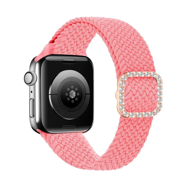 سوار ساعة بديل قابل للتعديل من النايلون المضفر مع إبزيم ماسي لسلسلة Apple Watch، 7 و 6 و SE و 5 و 4 مقاس 40مم / 3 و 2 و 1 مقاس 38مم، 7 و 6 و SE و 5 و 4 مقاس 44مم / 3 و 2 و 1 مقاس 42مم