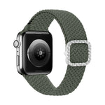 سوار ساعة بديل قابل للتعديل من النايلون المضفر مع إبزيم ماسي لسلسلة Apple Watch، 7 و 6 و SE و 5 و 4 مقاس 40مم / 3 و 2 و 1 مقاس 38مم، 7 و 6 و SE و 5 و 4 مقاس 44مم / 3 و 2 و 1 مقاس 42مم