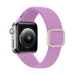 سوار ساعة بديل قابل للتعديل من النايلون المضفر مع إبزيم ماسي لسلسلة Apple Watch، 7 و 6 و SE و 5 و 4 مقاس 40مم / 3 و 2 و 1 مقاس 38مم، 7 و 6 و SE و 5 و 4 مقاس 44مم / 3 و 2 و 1 مقاس 42مم
