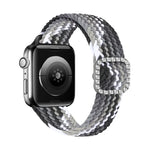 سوار ساعة بديل قابل للتعديل من النايلون المضفر مع إبزيم ماسي لسلسلة Apple Watch، 7 و 6 و SE و 5 و 4 مقاس 40مم / 3 و 2 و 1 مقاس 38مم، 7 و 6 و SE و 5 و 4 مقاس 44مم / 3 و 2 و 1 مقاس 42مم