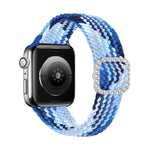 سوار ساعة بديل قابل للتعديل من النايلون المضفر مع إبزيم ماسي لسلسلة Apple Watch، 7 و 6 و SE و 5 و 4 مقاس 40مم / 3 و 2 و 1 مقاس 38مم، 7 و 6 و SE و 5 و 4 مقاس 44مم / 3 و 2 و 1 مقاس 42مم
