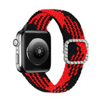 سوار ساعة بديل قابل للتعديل من النايلون المضفر مع إبزيم ماسي لسلسلة Apple Watch، 7 و 6 و SE و 5 و 4 مقاس 40مم / 3 و 2 و 1 مقاس 38مم، 7 و 6 و SE و 5 و 4 مقاس 44مم / 3 و 2 و 1 مقاس 42مم