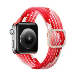 سوار ساعة بديل قابل للتعديل من النايلون المضفر مع إبزيم ماسي لسلسلة Apple Watch، 7 و 6 و SE و 5 و 4 مقاس 40مم / 3 و 2 و 1 مقاس 38مم، 7 و 6 و SE و 5 و 4 مقاس 44مم / 3 و 2 و 1 مقاس 42مم