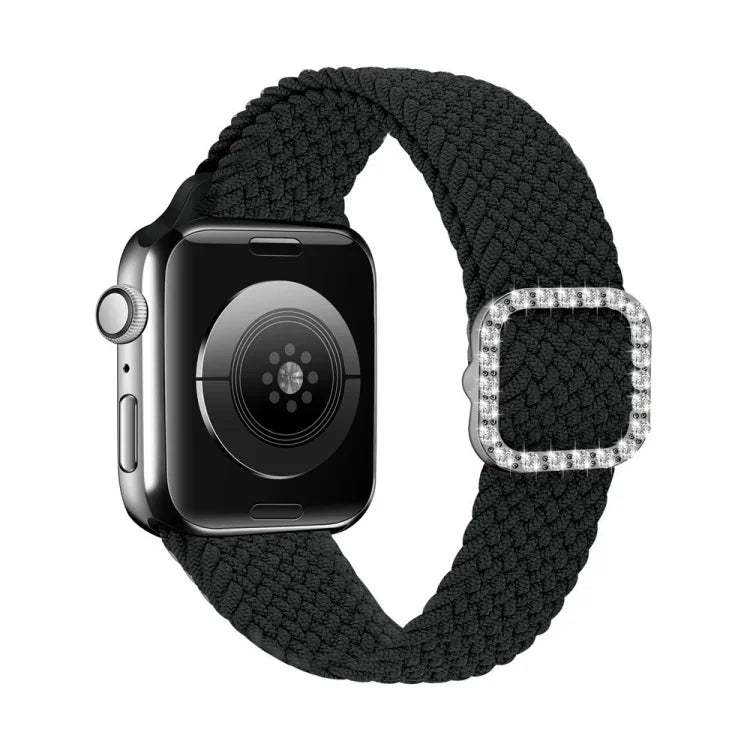 سوار ساعة بديل قابل للتعديل من النايلون المضفر مع إبزيم ماسي لسلسلة Apple Watch، 7 و 6 و SE و 5 و 4 مقاس 40مم / 3 و 2 و 1 مقاس 38مم، 7 و 6 و SE و 5 و 4 مقاس 44مم / 3 و 2 و 1 مقاس 42مم
