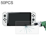 50 قطعة من فيلم زجاجي مقسى 0.26 مم 9H 2.5D، لجهاز Nintendo Switch OLED (50 قطعة)