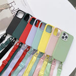 Elastic Silicone Protective Case with Wide Neck Lanyard, For iPhone 12 mini