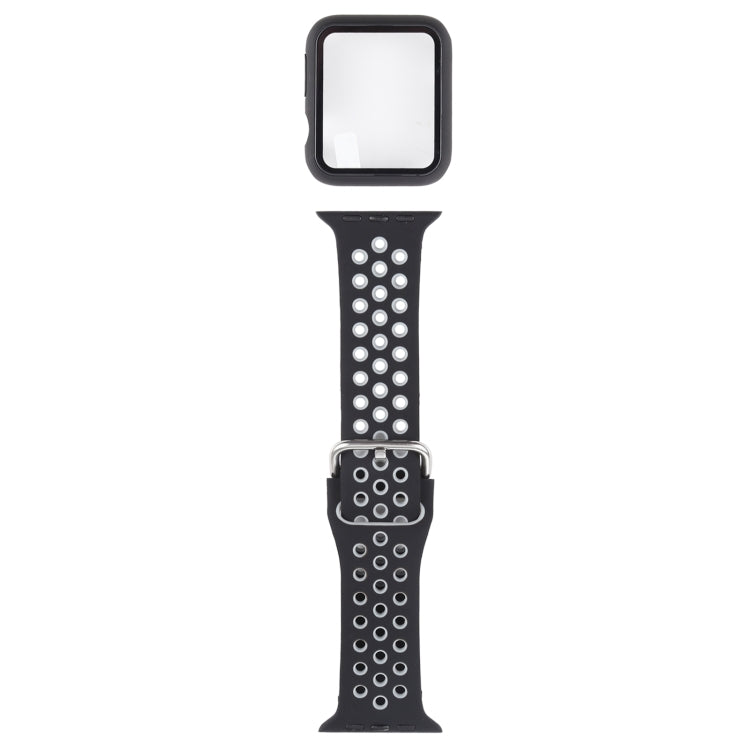 Silicone Replacement Strap Watchband + Protective Case with Screen Protector Set For Apple Watch Series, 3 & 2 & 1 38mm, For Apple Watch Series 6 / 5 / 4 / Watch SE 40mm