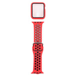 سوار ساعة بديل من السيليكون + غطاء حماية مع واقي شاشة لسلسلة Apple Watch 3 و 2 و 1 مقاس 42مم، لسلسلة Apple Watch 6 / 5 / 4 / Watch SE مقاس 44مم