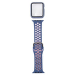 سوار ساعة بديل من السيليكون + غطاء حماية مع واقي شاشة لسلسلة Apple Watch 3 و 2 و 1 مقاس 42مم، لسلسلة Apple Watch 6 / 5 / 4 / Watch SE مقاس 44مم