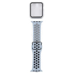 سوار ساعة بديل من السيليكون + غطاء حماية مع واقي شاشة لسلسلة Apple Watch 3 و 2 و 1 مقاس 42مم، لسلسلة Apple Watch 6 / 5 / 4 / Watch SE مقاس 44مم