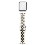 سوار ساعة بديل من السيليكون + غطاء حماية مع واقي شاشة لسلسلة Apple Watch 3 و 2 و 1 مقاس 42مم، لسلسلة Apple Watch 6 / 5 / 4 / Watch SE مقاس 44مم