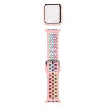 سوار ساعة بديل من السيليكون + غطاء حماية مع واقي شاشة لسلسلة Apple Watch 3 و 2 و 1 مقاس 42مم، لسلسلة Apple Watch 6 / 5 / 4 / Watch SE مقاس 44مم
