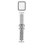 سوار ساعة بديل من السيليكون + غطاء حماية مع واقي شاشة لسلسلة Apple Watch 3 و 2 و 1 مقاس 42مم، لسلسلة Apple Watch 6 / 5 / 4 / Watch SE مقاس 44مم