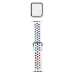 سوار ساعة بديل من السيليكون + غطاء حماية مع واقي شاشة لسلسلة Apple Watch 3 و 2 و 1 مقاس 42مم، لسلسلة Apple Watch 6 / 5 / 4 / Watch SE مقاس 44مم
