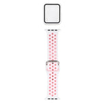 سوار ساعة بديل من السيليكون + غطاء حماية مع واقي شاشة لسلسلة Apple Watch 3 و 2 و 1 مقاس 42مم، لسلسلة Apple Watch 6 / 5 / 4 / Watch SE مقاس 44مم