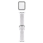 سوار ساعة بديل من السيليكون + غطاء حماية مع واقي شاشة لسلسلة Apple Watch 3 و 2 و 1 مقاس 42مم، لسلسلة Apple Watch 6 / 5 / 4 / Watch SE مقاس 44مم