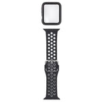 سوار ساعة بديل من السيليكون + غطاء حماية مع واقي شاشة لسلسلة Apple Watch 3 و 2 و 1 مقاس 42مم، لسلسلة Apple Watch 6 / 5 / 4 / Watch SE مقاس 44مم