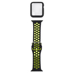 سوار ساعة بديل من السيليكون + غطاء حماية مع واقي شاشة لسلسلة Apple Watch 3 و 2 و 1 مقاس 42مم، لسلسلة Apple Watch 6 / 5 / 4 / Watch SE مقاس 44مم