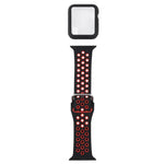 سوار ساعة بديل من السيليكون + غطاء حماية مع واقي شاشة لسلسلة Apple Watch 3 و 2 و 1 مقاس 42مم، لسلسلة Apple Watch 6 / 5 / 4 / Watch SE مقاس 44مم