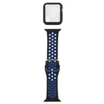 سوار ساعة بديل من السيليكون + غطاء حماية مع واقي شاشة لسلسلة Apple Watch 3 و 2 و 1 مقاس 42مم، لسلسلة Apple Watch 6 / 5 / 4 / Watch SE مقاس 44مم