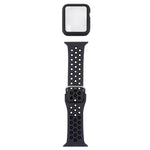 سوار ساعة بديل من السيليكون + غطاء حماية مع واقي شاشة لسلسلة Apple Watch 3 و 2 و 1 مقاس 42مم، لسلسلة Apple Watch 6 / 5 / 4 / Watch SE مقاس 44مم