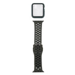 سوار ساعة بديل من السيليكون + غطاء حماية مع واقي شاشة لسلسلة Apple Watch 3 و 2 و 1 مقاس 42مم، لسلسلة Apple Watch 6 / 5 / 4 / Watch SE مقاس 44مم