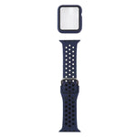 سوار ساعة بديل من السيليكون + غطاء حماية مع واقي شاشة لسلسلة Apple Watch 3 و 2 و 1 مقاس 42مم، لسلسلة Apple Watch 6 / 5 / 4 / Watch SE مقاس 44مم