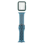سوار ساعة بديل من السيليكون + غطاء حماية مع واقي شاشة لسلسلة Apple Watch 3 و 2 و 1 مقاس 42مم، لسلسلة Apple Watch 6 / 5 / 4 / Watch SE مقاس 44مم