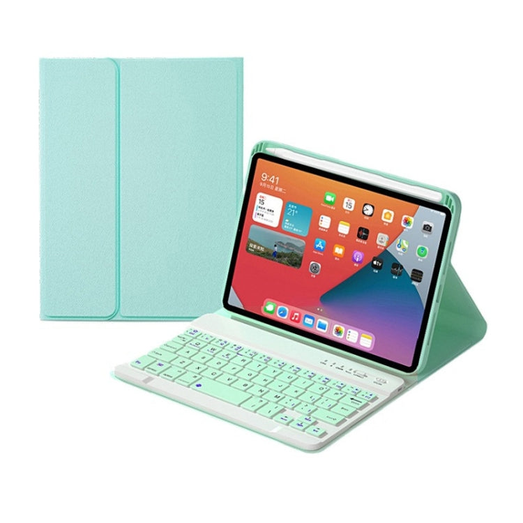 غطاء جلد مع لوحة مفاتيح بلوتوث قابلة للفصل بمفاتيح مربعة وحامل لجهاز iPad mini 6 طراز HK006