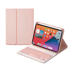غطاء جلد مع لوحة مفاتيح بلوتوث قابلة للفصل بمفاتيح مربعة وحامل لجهاز iPad mini 6 طراز HK006